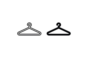hanger icon line art style isolated on white background. color editable