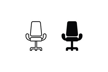 Office Chair Icon Vector Template Flat Design on background