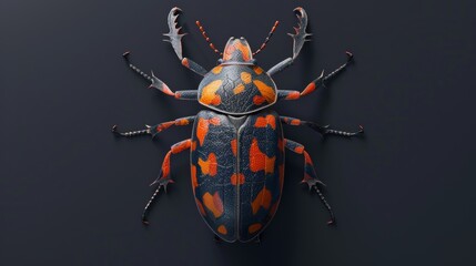 Detailed 4K illustration of a 3D bug icon, showcasing intricate design and realism