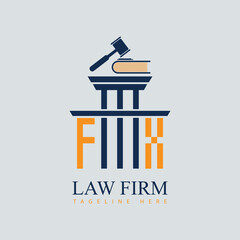 FX Set of modern law firm justice logo design vector graphic template.