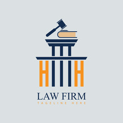 HH Set of modern law firm justice logo design vector graphic template. - obrazy, fototapety, plakaty
