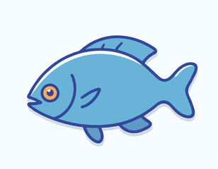 Fish icon in vector. Logotype stock illustration