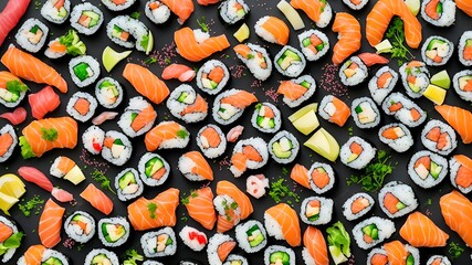 background sushi overhead 