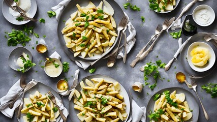 Meal with white Asparagus