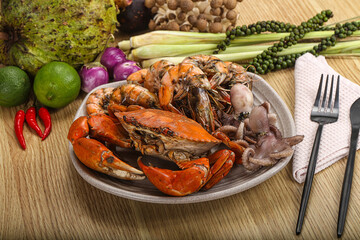 Luxury seafood mix - crab, prawn, octopus