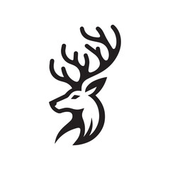 minimalist deer logo on a white background