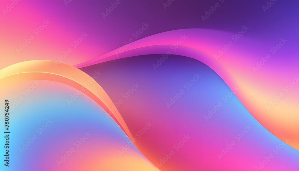 Aufkleber purple and orange gradient background dynamic wavy light and shadow. ai generate