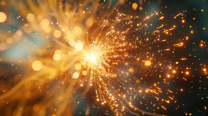 A dazzling display of fireworks lighting up the night sky, celebrating a festive summer evening