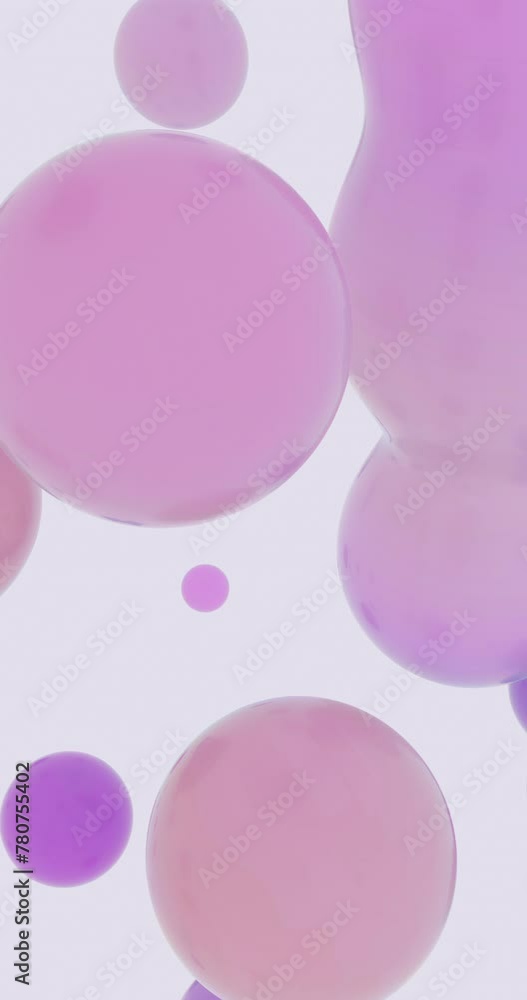 Leinwandbilder Abstract pink liquid blobs. soap bubbles. seamless loop animation background.