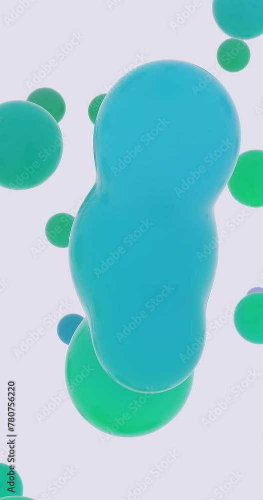 Aufkleber Abstract green liquid blobs. soap bubbles. seamless loop animation background.