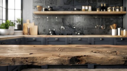 Beautiful kitchen on a wooden board to place objects in high resolution and high quality. kitchen concept - obrazy, fototapety, plakaty