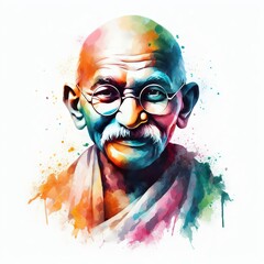 mahatma gandhi illustration on white