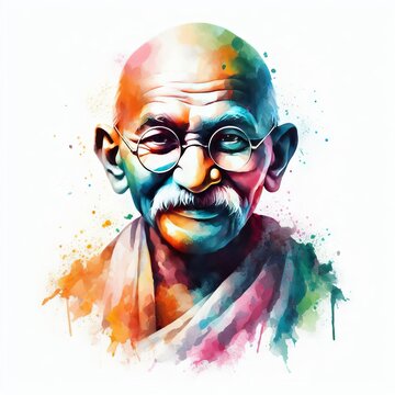 mahatma gandhi illustration on white