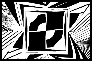 Abstract black and white pattern. For use in graphics. Minimalist illustration for printing on wall decorations
