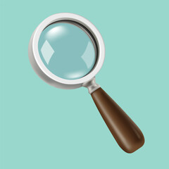3D magnifying glass illustration isolated