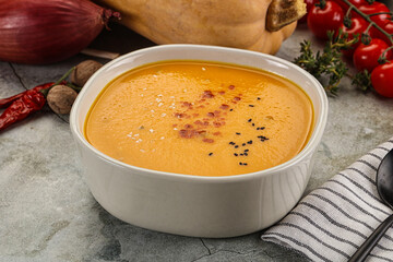 Vegetarian Pumpkin soup with spices