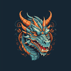 Retro Dragon Head Artwork