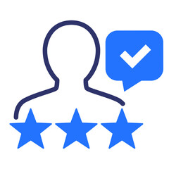 Customer review and feedback icon with check mark
