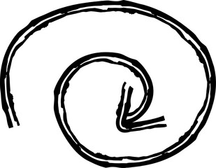 Hand drawn simple arrow drawn with wax crayon, chalk or charcoal. Uneven dry texture for underlining highlighting. Pencil drawn lines, strikethrough, grungy vector isolated on white