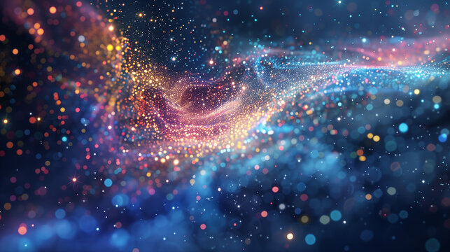 Humanity's destiny unfolds in a cascade of pixelated stars