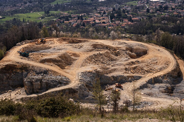 The Saltrio sand quarry, seen from above.