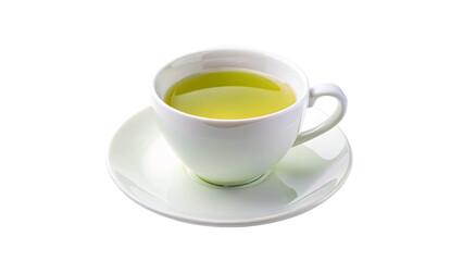 Obraz premium Filiżanka zielonej herbaty na przezroczystym tle