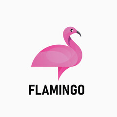 Flamingo logo illustration design gradient colorful