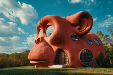 Monkey shaped residential house or mansion
