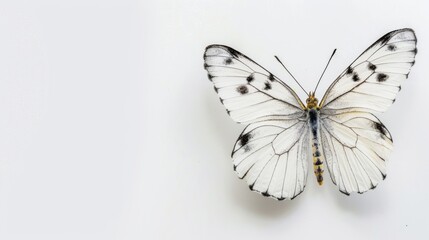 White Butterfly With Black Spots on Wings