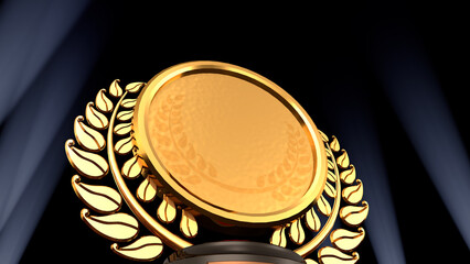 Podium Prize Trophy awards ceremony 3D illustration