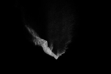 Abstract dust overlay texture. Motion of white particles on black background. Powder explosion.
- 780764863