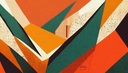 Fototapeta premium retro Trendy paper collage composition wallpaper modern art