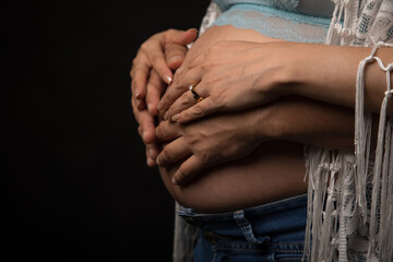 Big Pregnant belly child bearing motherhood