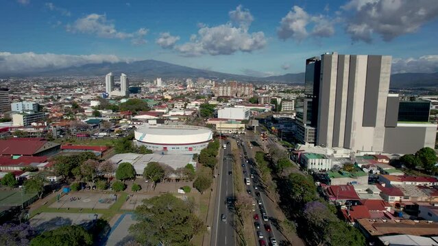 Beautiful aerial view of the Sabana Park, its buildings , National Stadium, and government buildings