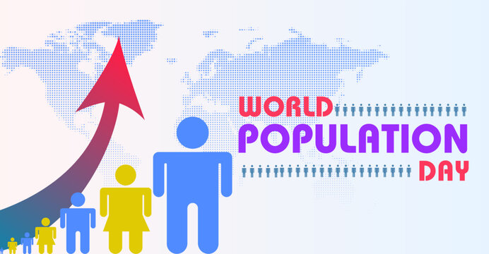 World population day, campaign or celebration banner. International Population Solidarity Day