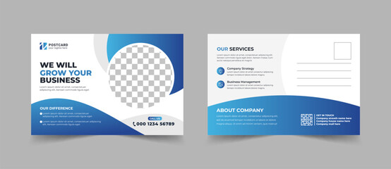 Modern Business Postcard EDDM Design Template. Vector Illustration