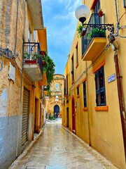 alley in the historic center of Mazara del Vallo, Sicily, italy