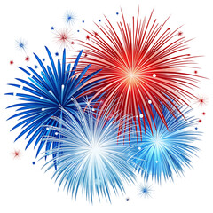 red and blue fireworks 4th of july