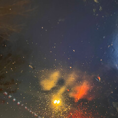 Rained glass. Fogged glass and rained car on a rainy night