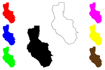 Lake County, California (Counties in California, United States of America,USA, U.S., US) map vector illustration, scribble sketch Lake map