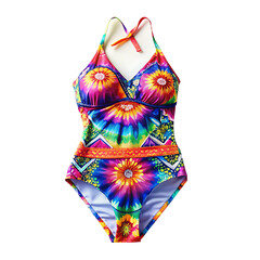 Colourful beach tankini isolated on transparent background