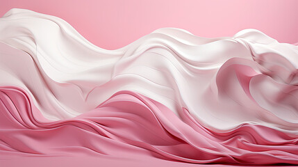 Obraz premium White and Red Liquid Paint Wavy Texture on a Pink Color Background