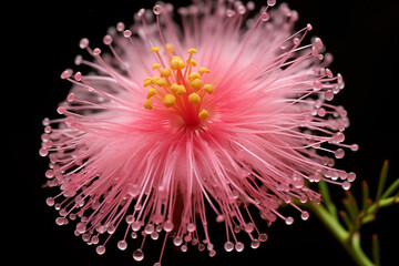 A pink Mimosa flower pistil , Macro photography