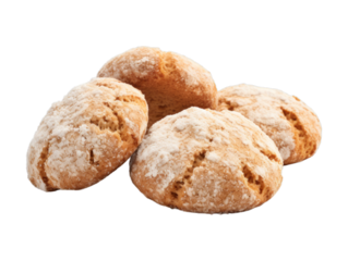 Amaretti Cookies isolated on transparent png background. Generative ai