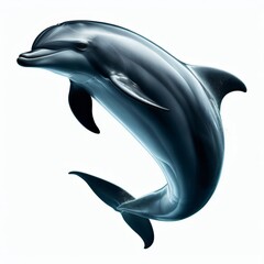 Image of isolated dolphin against pure white background, ideal for presentations
