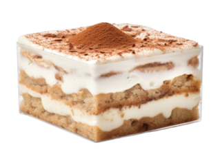 Apple Tiramisu isolated on transparent png background. Generative ai