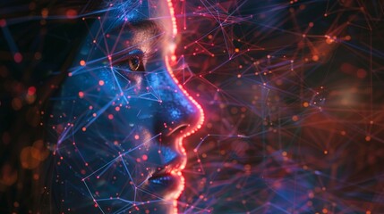 AI technology unravels the complex web of multiple identities, offering insights into the multifaceted nature of digital beings - obrazy, fototapety, plakaty