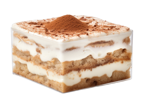Apple Tiramisu isolated on transparent png background. Generative ai - Powered by Adobe