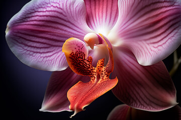 Orchid flower pistil , Macro photography - obrazy, fototapety, plakaty
