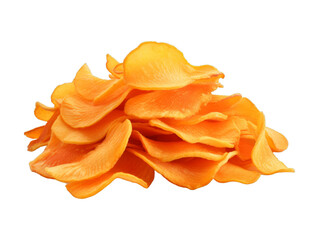 Apricot Chips isolated on transparent png background. Generative ai